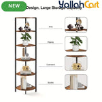 Yanara 6-Tier Corner Shelf with LED Lighting – 166cm Ladder-Style Storage Organizer