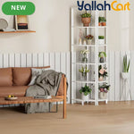 Yanara 6-Tier Corner Shelf with LED Lighting – 166cm Ladder-Style Storage Organizer