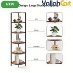 Yanara 6-Tier Corner Shelf with LED Lighting – 166cm Ladder-Style Storage Organizer