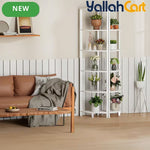Yanara 6-Tier Corner Shelf with LED Lighting – 166cm Ladder-Style Storage Organizer