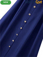 Plus Size Women’s A-Line Dress with Ruffle Neckline, Short Sleeves & Buttoned Waist