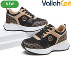 Desai Women's Comfortable Everyday Sneakers – Lightweight Thick-Sole Casual Shoes-Black