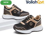 Desai Women's Comfortable Everyday Sneakers – Lightweight Thick-Sole Casual Shoes-Black
