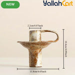 Handmade Ceramic Candle Holder – Rustic Kiln-Fired Painted Candelabra for Home & Events
