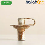 Handmade Ceramic Candle Holder – Rustic Kiln-Fired Painted Candelabra for Home & Events