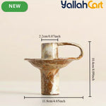 Handmade Ceramic Candle Holder – Rustic Kiln-Fired Painted Candelabra for Home & Events