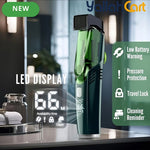Rechargeable Electric Vacuum Hair Trimmer – Green, [Size] | Self-Suction Beard & Hair Clipper with Hair Storage System
