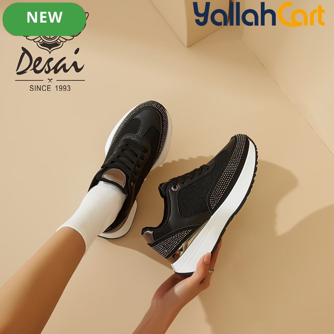 Desai Women's Airy Summer Athletic Sneakers – Lightweight Thick-Sole Casual Shoes
