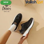 Desai Women's Airy Summer Athletic Sneakers – Lightweight Thick-Sole Casual Shoes