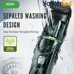 Rechargeable Electric Vacuum Hair Trimmer – Green, [Size] | Self-Suction Beard & Hair Clipper with Hair Storage System