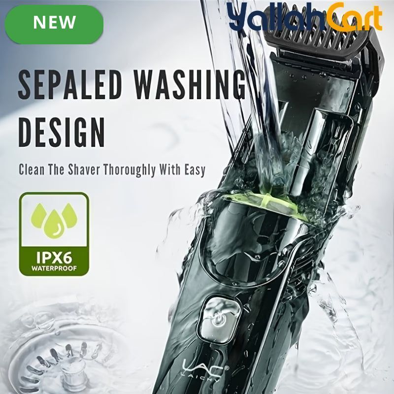 Rechargeable Electric Vacuum Hair Trimmer – Green, [Size] | Self-Suction Beard & Hair Clipper with Hair Storage System