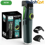 Rechargeable Electric Vacuum Hair Trimmer – Green, [Size] | Self-Suction Beard & Hair Clipper with Hair Storage System