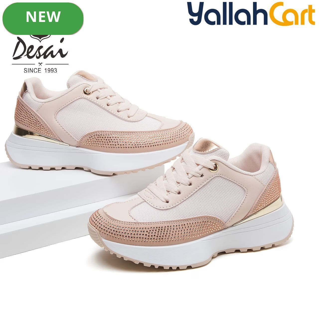 Desai Women's Airy Summer Athletic Sneakers – Lightweight Thick-Sole Casual Shoes