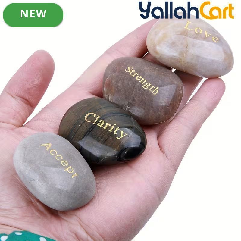 25-Piece Inspirational Engraved Stones – Encouragement Rocks for Gifts & Home Décor