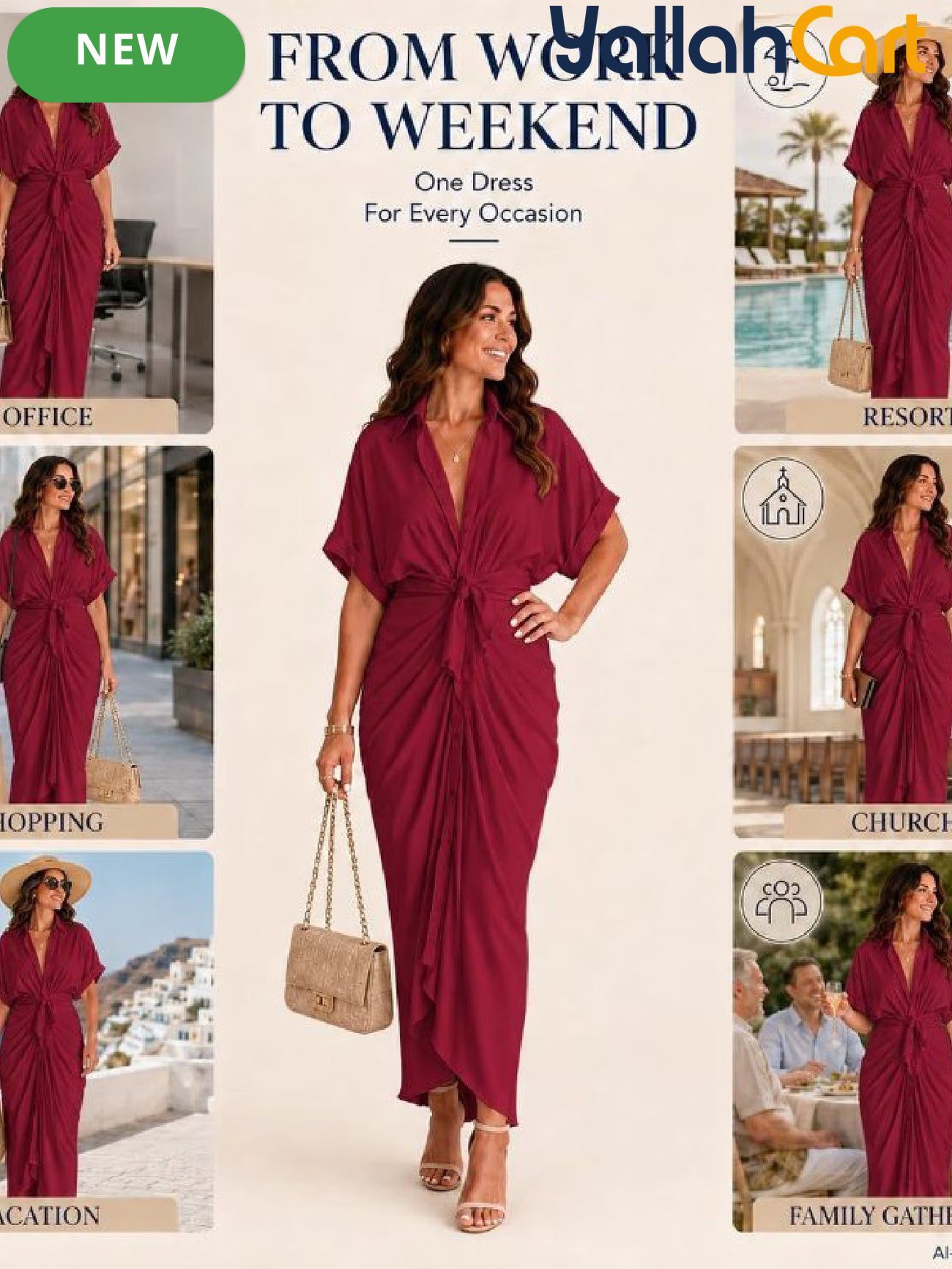 Women’s Collared Maxi Shirt Dress with Tie Waist & Button Front