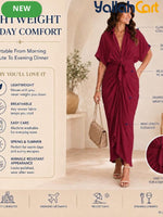 Women’s Collared Maxi Shirt Dress with Tie Waist & Button Front