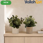 2-Piece Artificial Potted Plants – Mini Faux Greenery for Home & Office Desk Décor