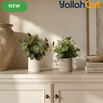 2-Piece Artificial Potted Plants – Mini Faux Greenery for Home & Office Desk Décor