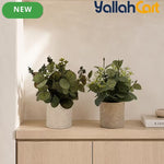 2-Piece Artificial Potted Plants – Mini Faux Greenery for Home & Office Desk Décor