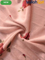 Plus Size Women’s Velvet Rose Print Maxi Dress – Long Sleeve Vintage Style Dress
