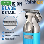 4-in-1 Complete Men’s Grooming Set – Premium Metal Handle Hair & Beard Trimmer Kit, Blue