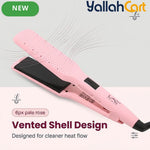 Professional Wide Plate Ceramic Hair Straightener – Pink