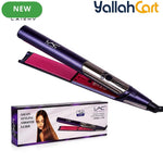 Professional Wide Plate Flat Iron with Keratin Coating – Adjustable High Temperature Hair Straightener, Black Pink