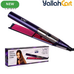 Professional Wide Plate Flat Iron with Keratin Coating – Adjustable High Temperature Hair Straightener, Black Pink