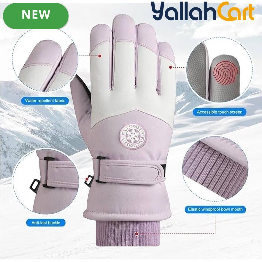 Waterproof Winter Ski Gloves – Purple