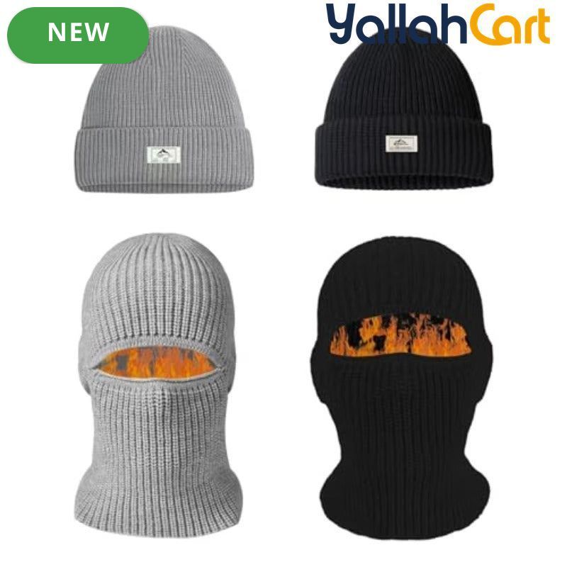 2-Piece Men’s Thermal Balaclava & Beanie Set