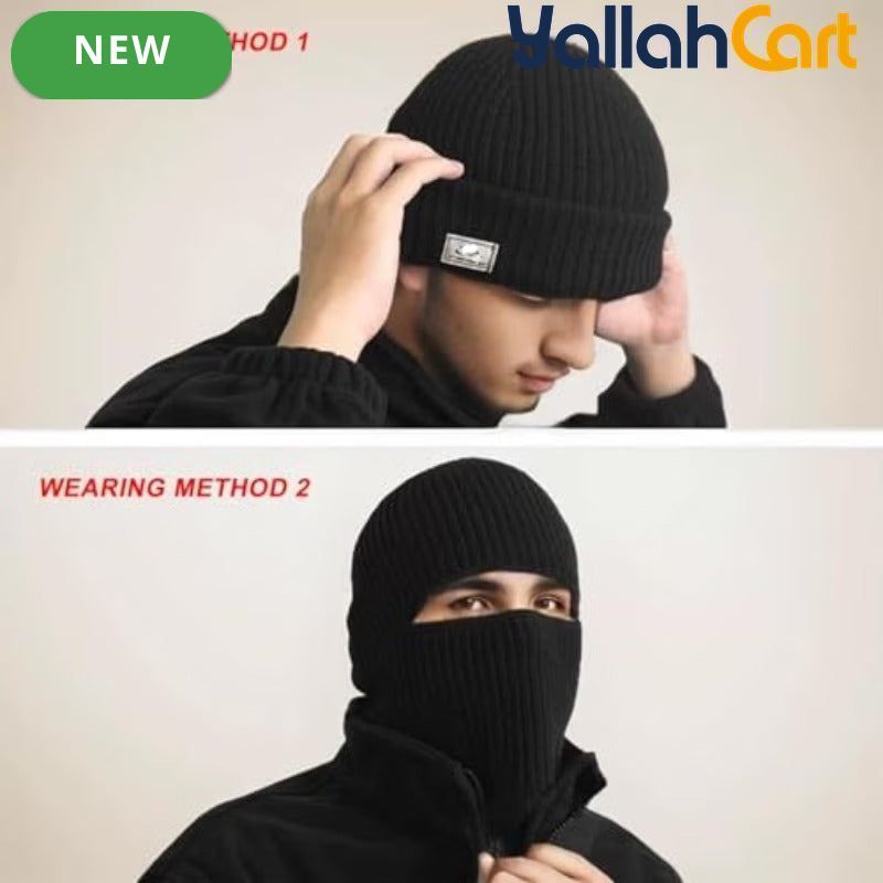 2-Piece Men’s Thermal Balaclava & Beanie Set