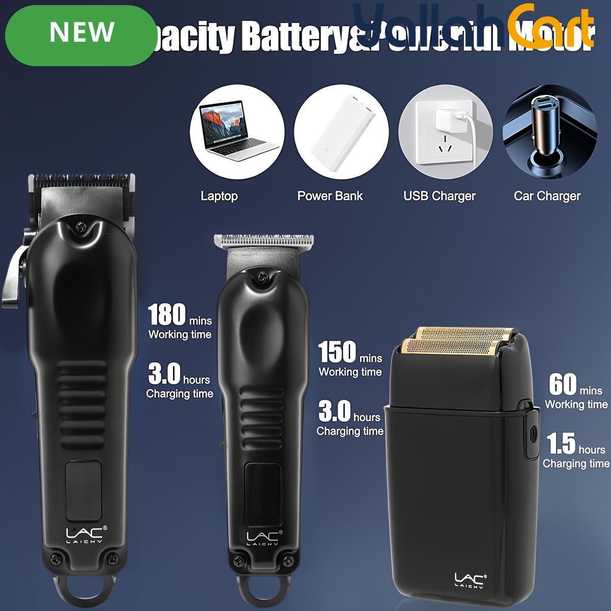 3-in-1 Hair Clippers for Men – Black