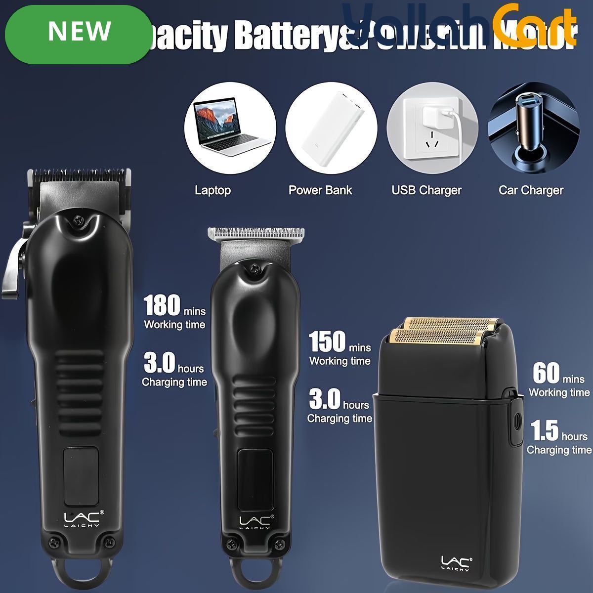3-in-1 Hair Clippers for Men – Black