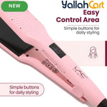 Professional Wide Plate Ceramic Hair Straightener – Pink
