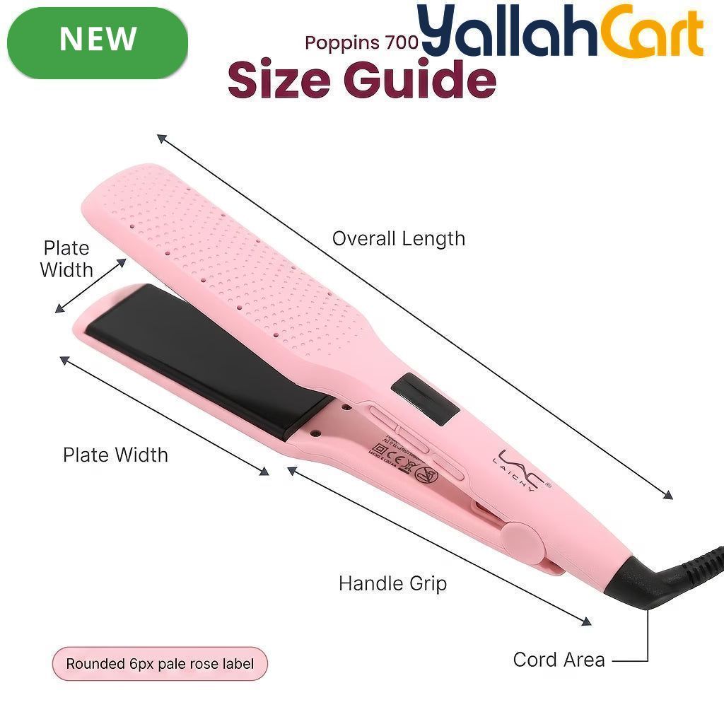 Professional Wide Plate Ceramic Hair Straightener – Pink