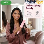 Professional Wide Plate Ceramic Hair Straightener – Pink