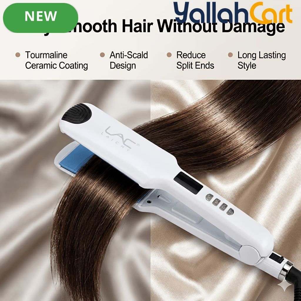Ceramic Hair Straightener Flat Iron – White