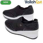 Desai Women's Slip-On Knit Sneakers – Lightweight Breathable Walking Shoes