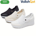Desai Women's Slip-On Knit Sneakers – Lightweight Breathable Walking Shoes