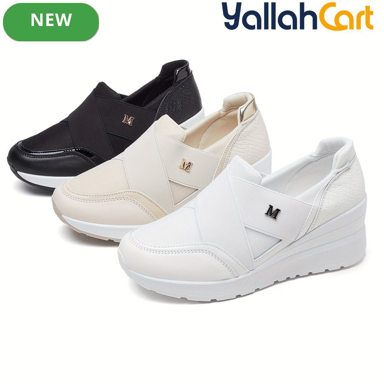 Desai Women's Slip-On Knit Sneakers – Lightweight Breathable Walking Shoes