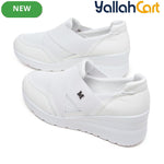 Desai Women's Slip-On Knit Sneakers – Lightweight Breathable Walking Shoes