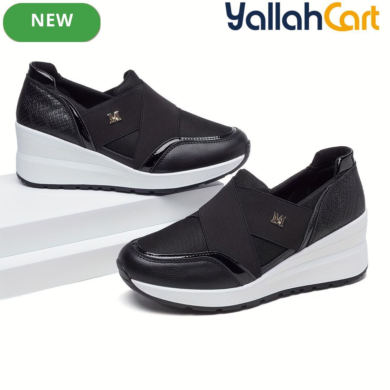 Desai Women's Slip-On Knit Sneakers – Lightweight Breathable Walking Shoes