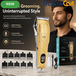 Cordless Hair Clippers with LED Power Display – Golden