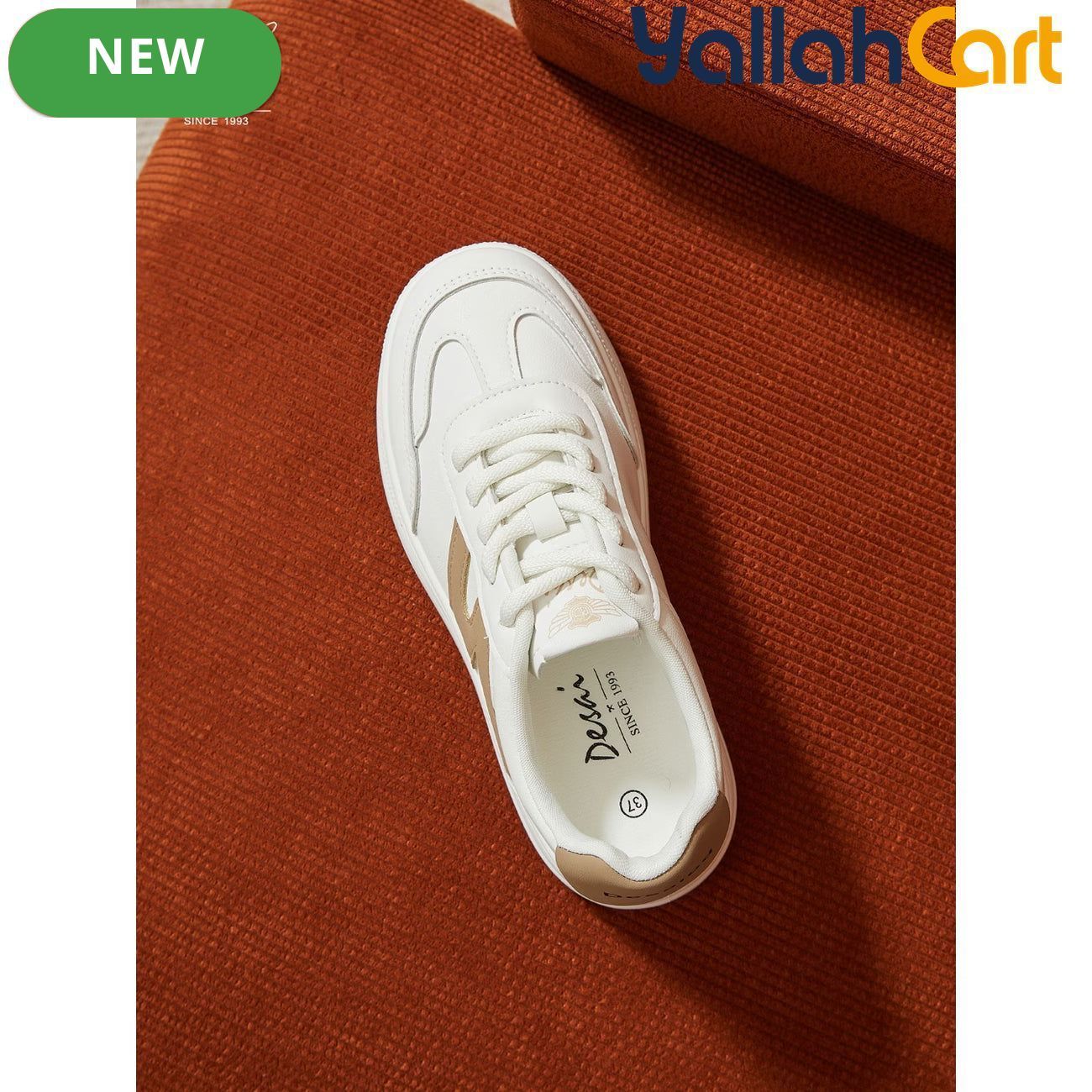 Desai Women's Classic Black &amp; White Platform Sneakers – Lightweight Casual Shoes