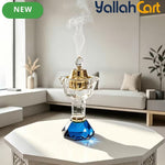 Luxury Middle Eastern Crystal Incense Holder – Faceted High-Footed Decorative Burner