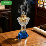 Luxury Middle Eastern Crystal Incense Holder – Faceted High-Footed Decorative Burner