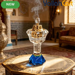 Luxury Middle Eastern Crystal Incense Holder – Faceted High-Footed Decorative Burner