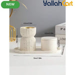 Resin Striped Incense Holder & Jars Tray – Decorative Home & Yoga Space Organizer
