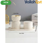 Resin Striped Incense Holder & Jars Tray – Decorative Home & Yoga Space Organizer