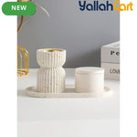 Resin Striped Incense Holder & Jars Tray – Decorative Home & Yoga Space Organizer